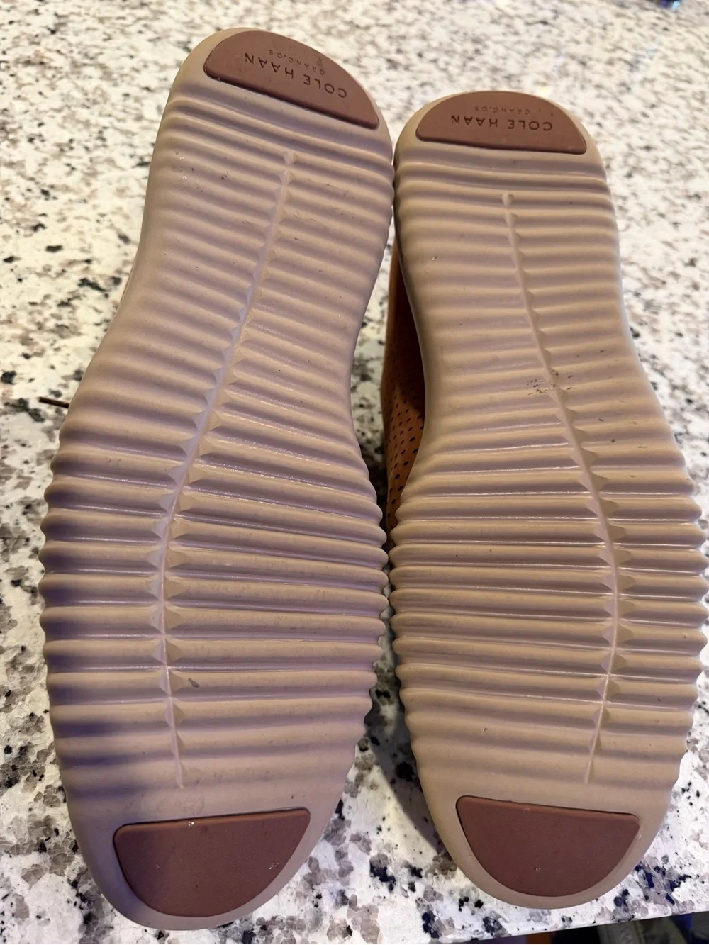 Cole Haan Cognac Perforated Leather Derby Oxfords